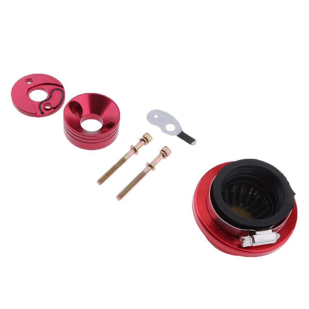 Red Aluminum Adapter With Air Filter for 2-stroke 47cc & 49cc Pocket Bike