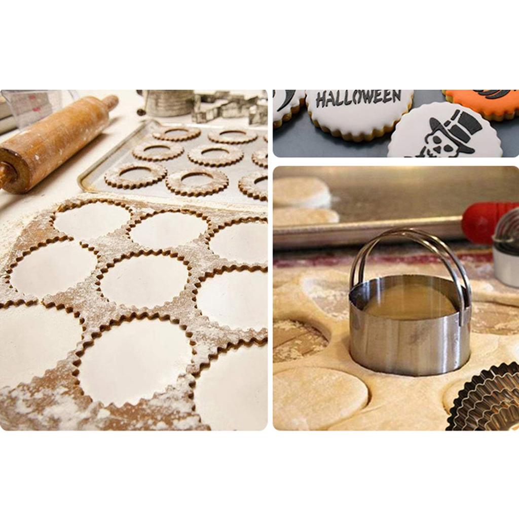 Set of 5 - Round Stainless Steel Cake Rings, Mousse and Pastry Baking Ring Mold Cutter Baking Mould Tools