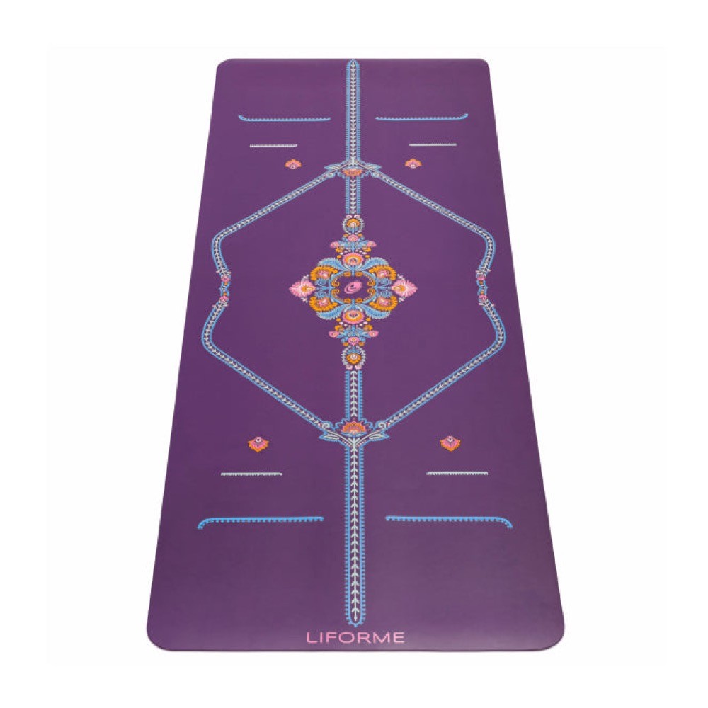 Thảm Yoga Định Tuyến Cao Su Tự Nhiên Liforme Mindful Garden 4.2mm - Purple