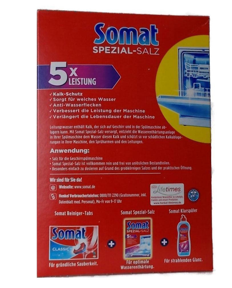 Combo 2 Muối Rửa Ly - Bát Somat Special Salt 1,2 Kg x 2 hộp - Đức