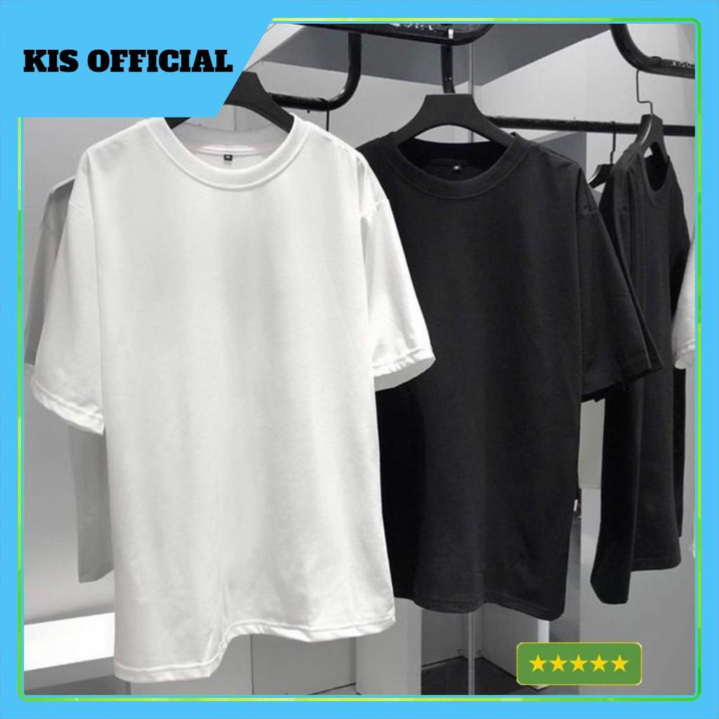 Combo 2 Áo Thun Trơn Unisex Đen Trắng Vải Dày Mịn Áo Phông Basic Cổ Tròn