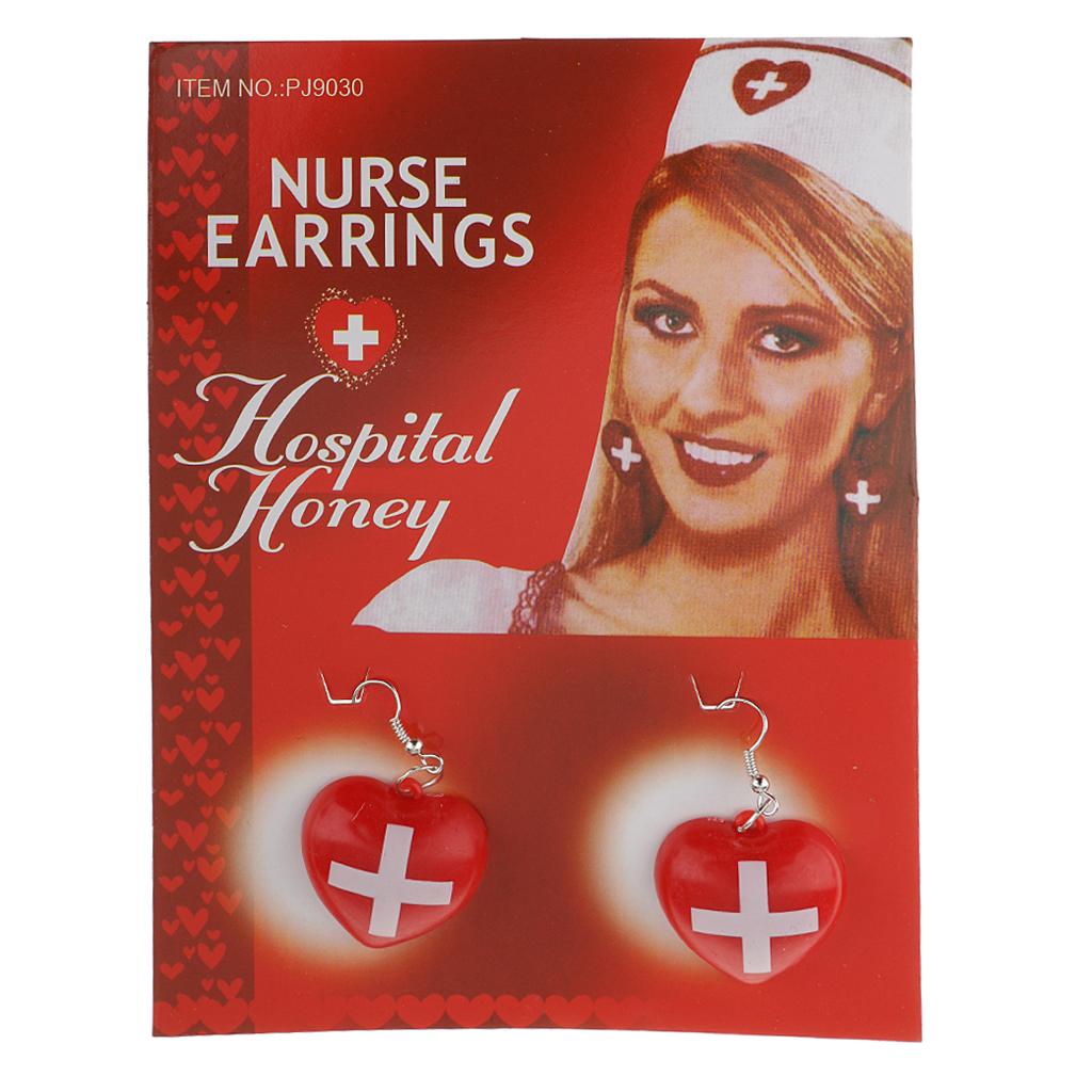 Nurse Costume Accessory   Earrings  Honey Women Fancy Dress