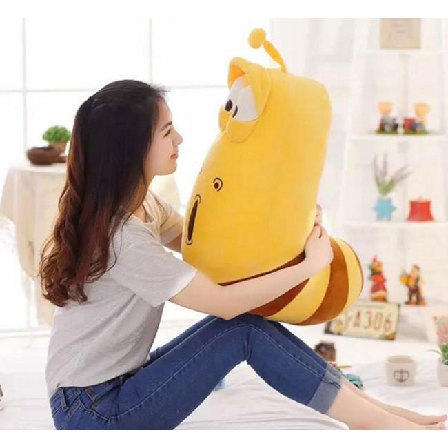 Gấu bông ấu trùng tinh nghịch – Màu vàng – Size 60 cm – Quà tặng thú nhồi bông lavar siêu dễ thương – Gối ôm sâu tinh nghịch cho bé ngủ ngon