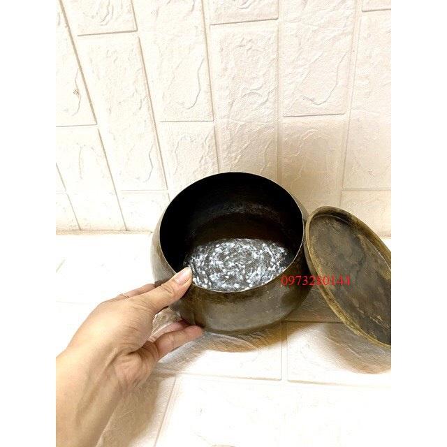 Cơi đựng trầu đồng đường kính 16cm chất liệu bằng đồng nguyên chất