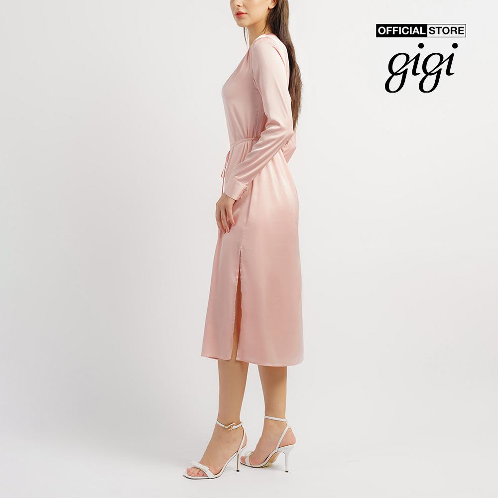 GIGI - Đầm midi cổ V tay dài nữ tính G2107D221162