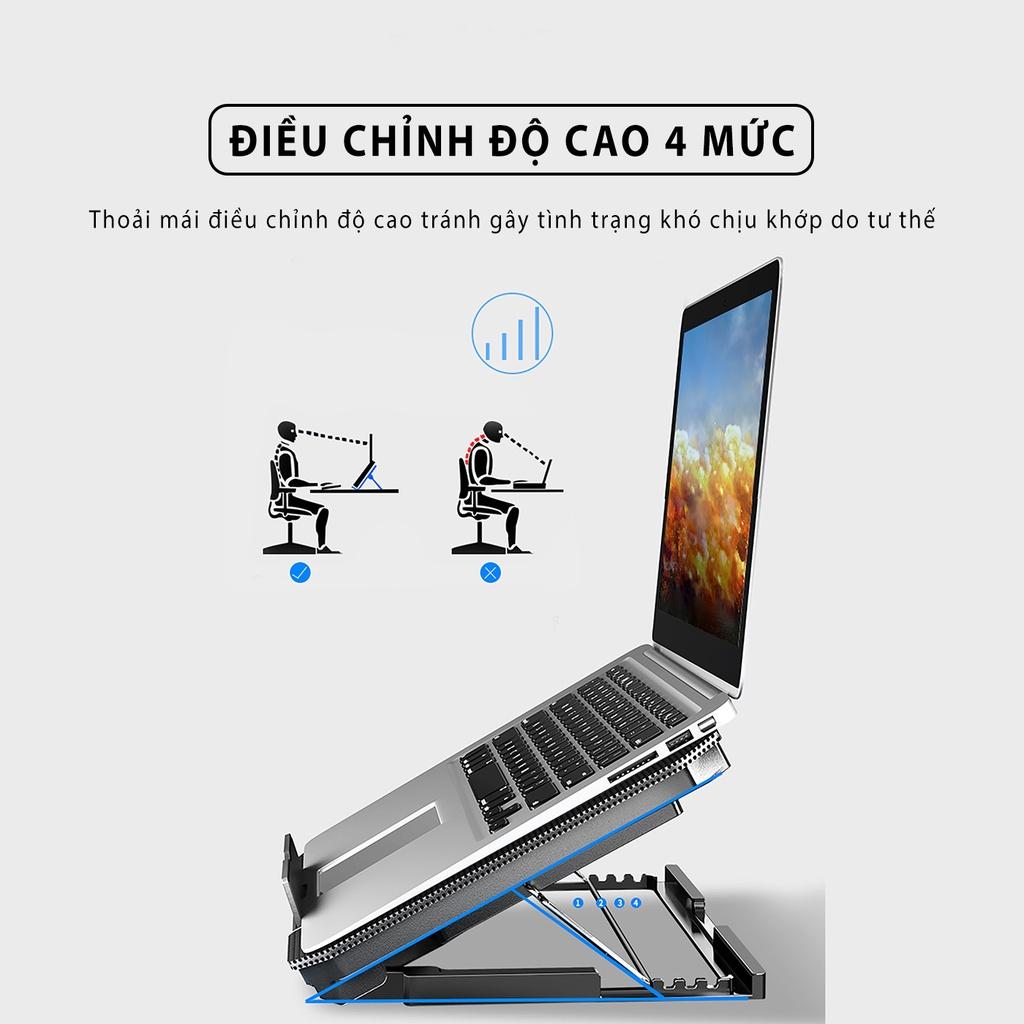 Đế tản nhiệt laptop TEKKIN KL332 có giá đỡ điện thoại 4 mức chỉnh độ cao  - hàng nhập khẩu