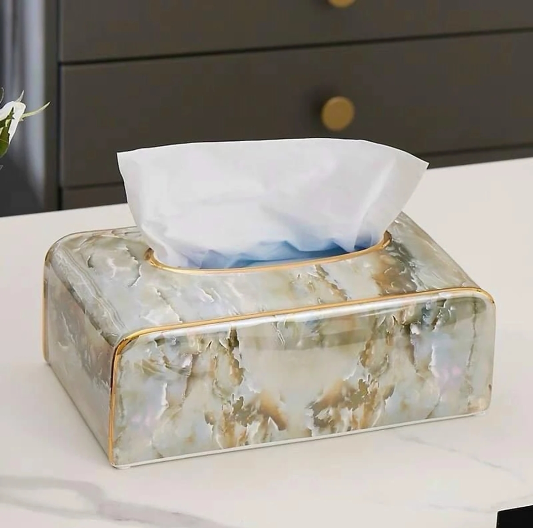 Hộp đựng giấy ăn màu vân đá. hộp giấy sứ vân đá