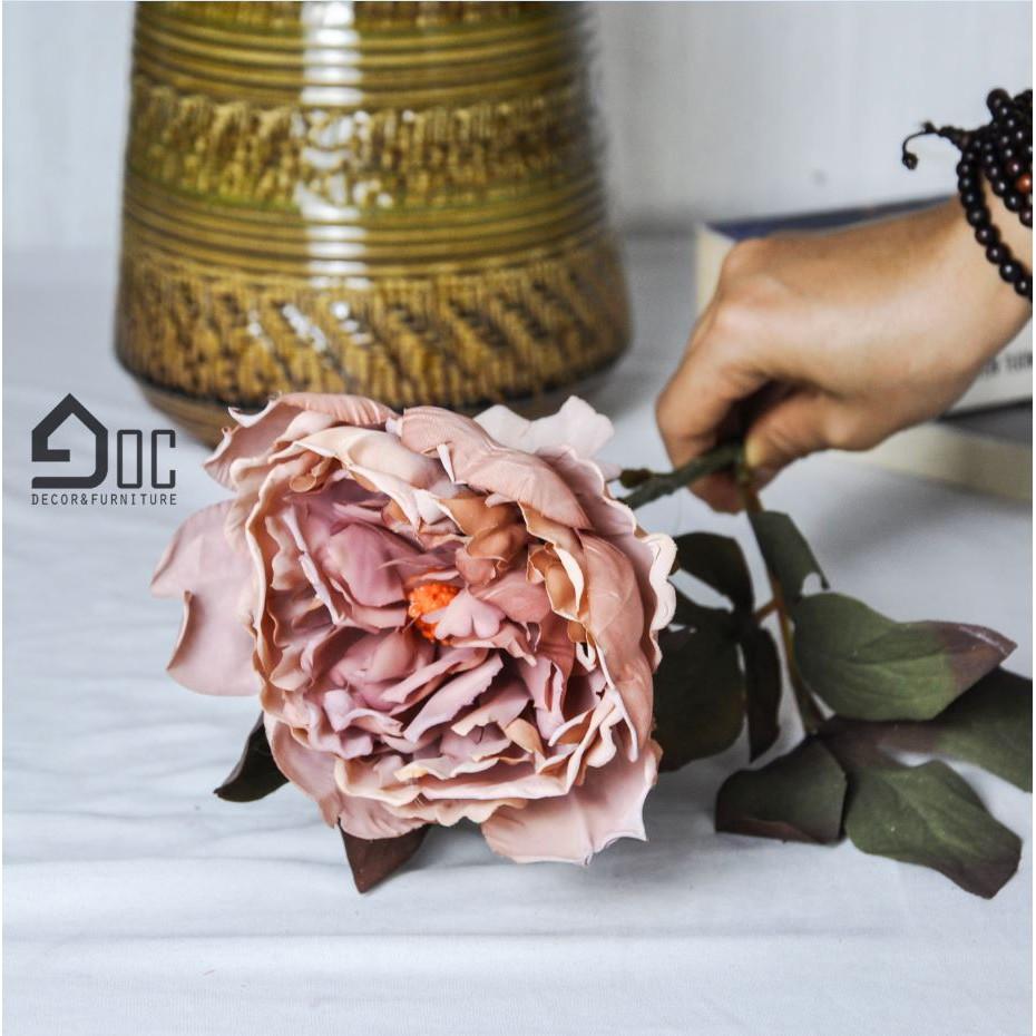 Cành hoa mẫu đơn lụa,hoa giả trang trí,phù hợp cắm bình thủy tinh,bình gốm, chụp ảnh size bông 12-14cm