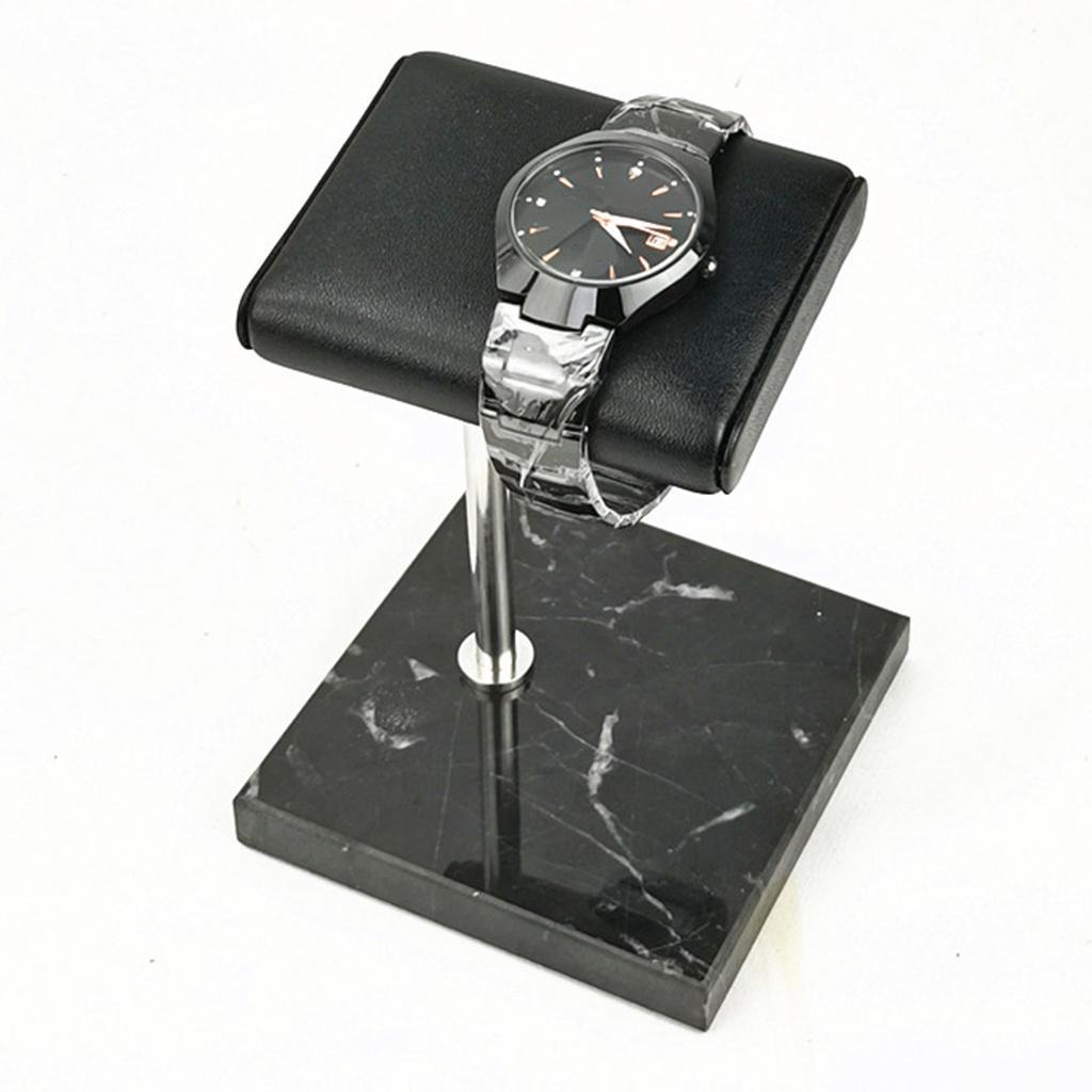 Black And White Marble And PU Watch Stand For Display