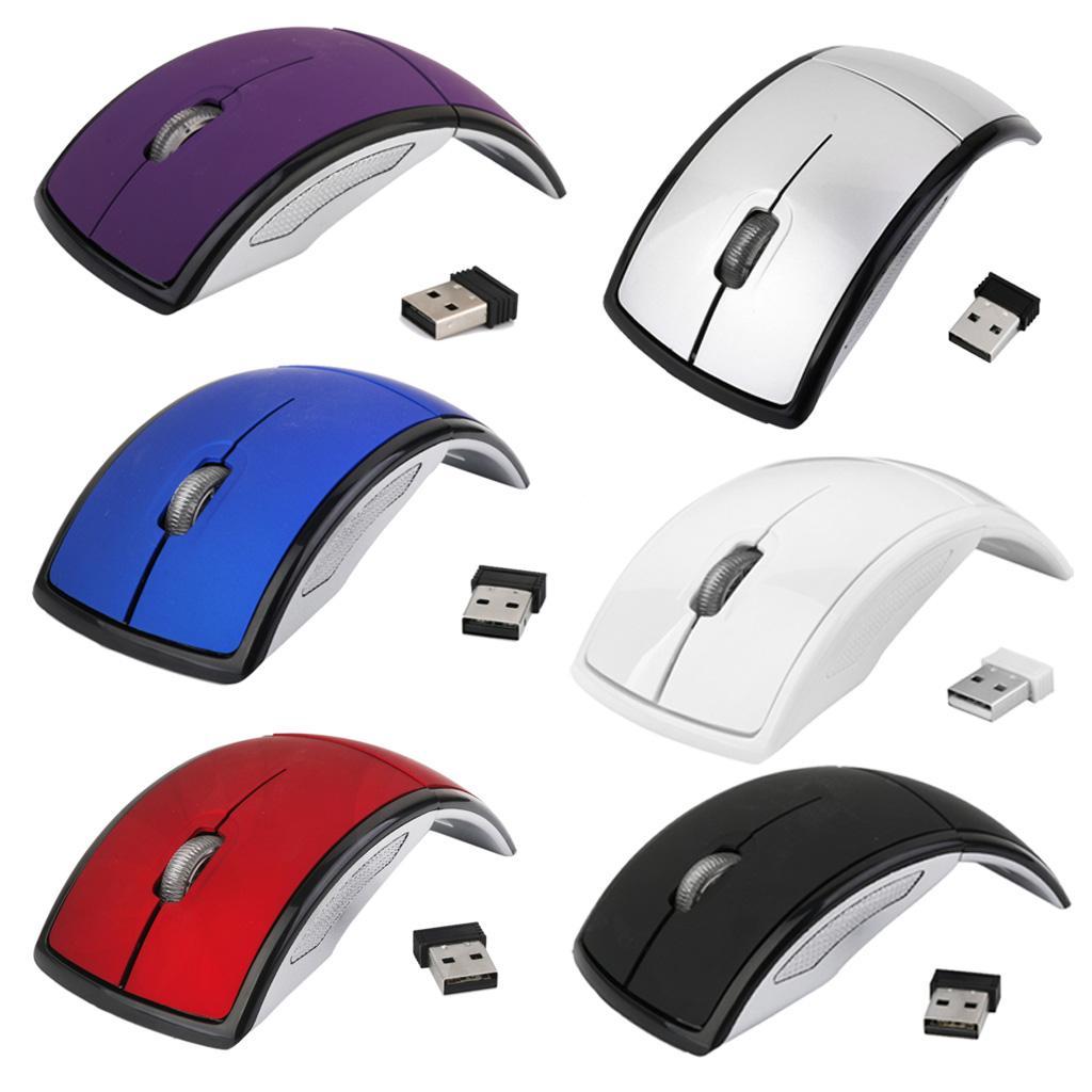 2Pcs 2.4 GHz Wireless Foldable Folding Arch Laptop Optical Mouse USB Mice