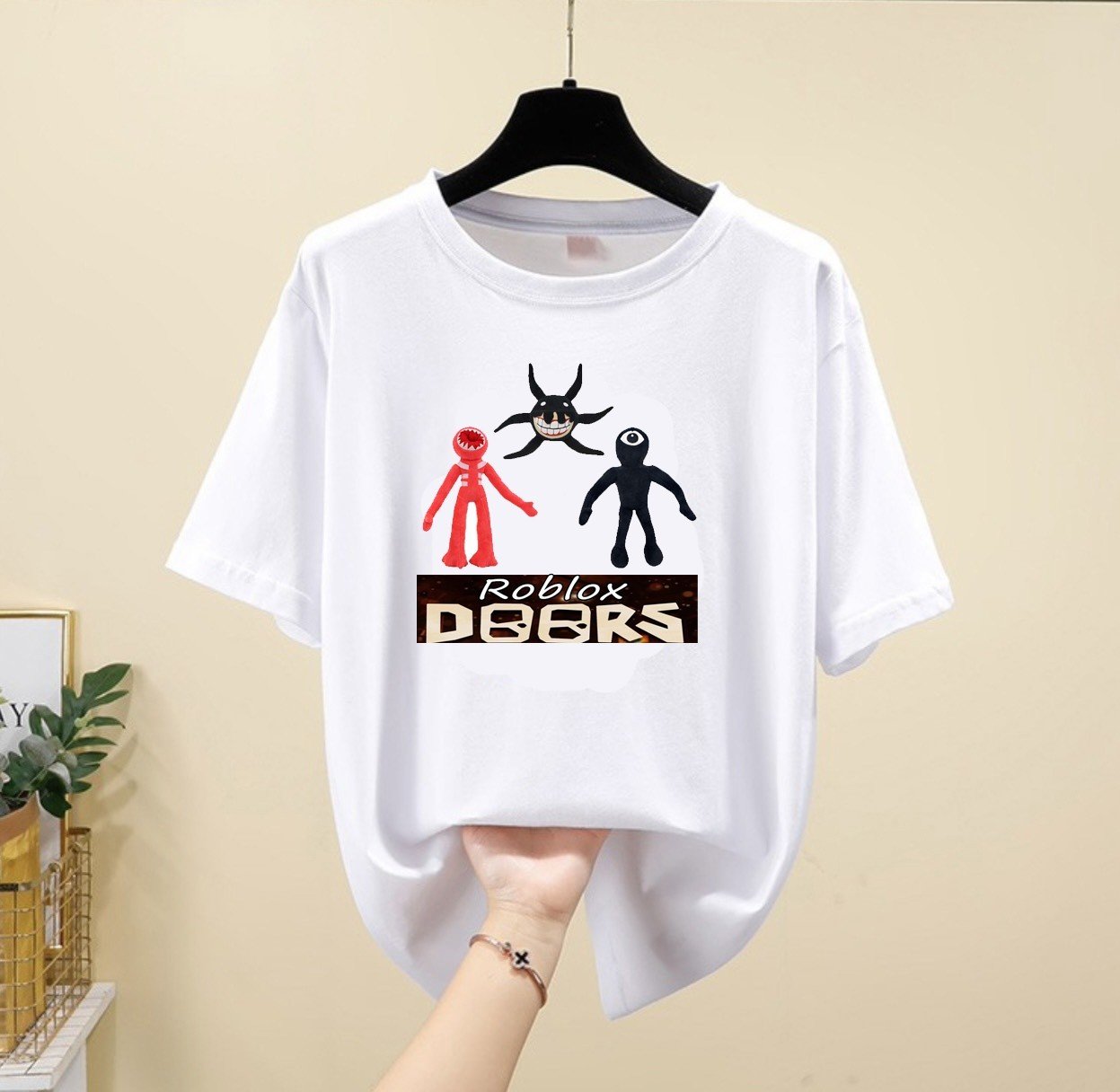 Áo thun Roblox Doors Ambush figure seek hide Rush Eyes Halt Jack Glitch/ áo hình Roblox Doors Ambush figure seek hide Rush Eyes Halt Jack Glitch