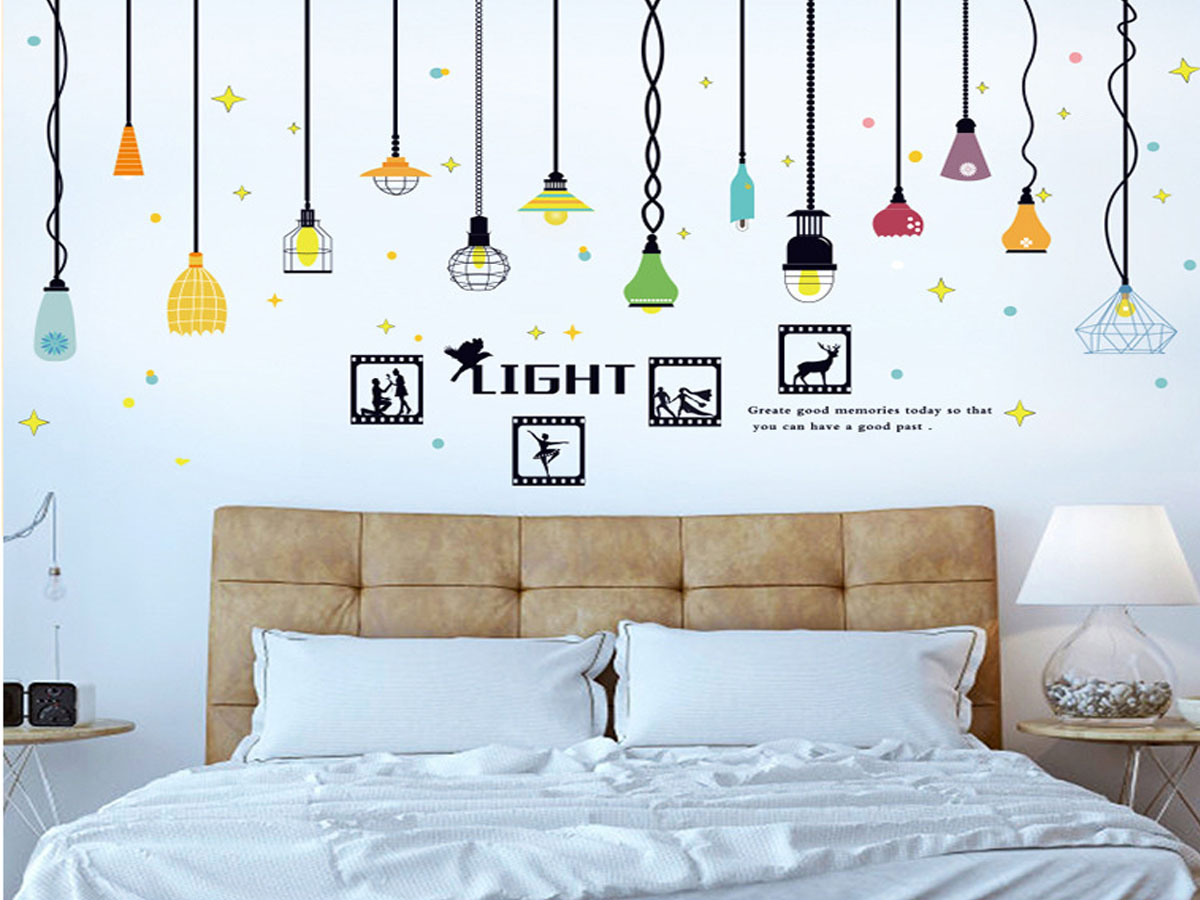 decal dán tường đèn treo khung ảnh light sk9344