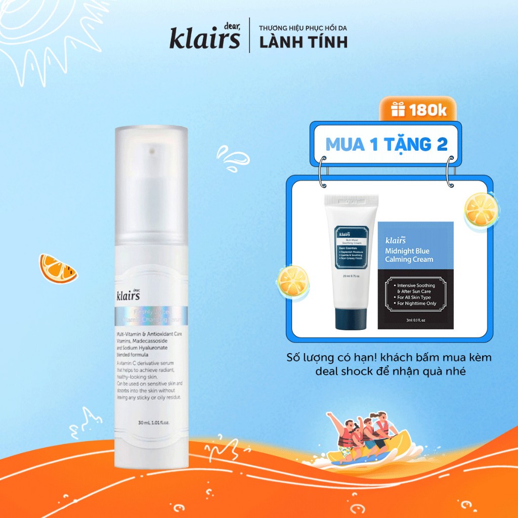 Tinh chất Dear, Klairs Freshly Juiced Viatmin Charging Serum 30ml