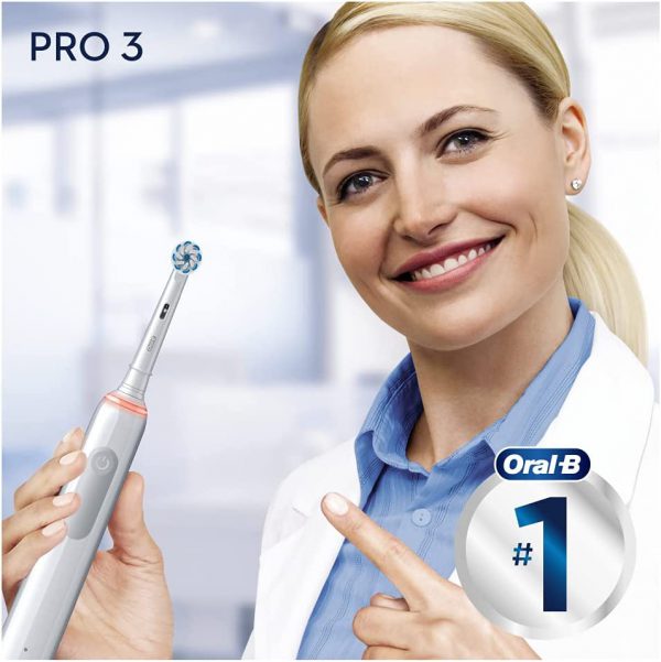 SET 2 BÀN CHẢI ĐÁNH RĂNG BRAUN ORAL-B PRO 3 3900 MÀU TRẮNG ĐEN ( 3 ĐẦU BÀN CHẢI) hàng chính hãng