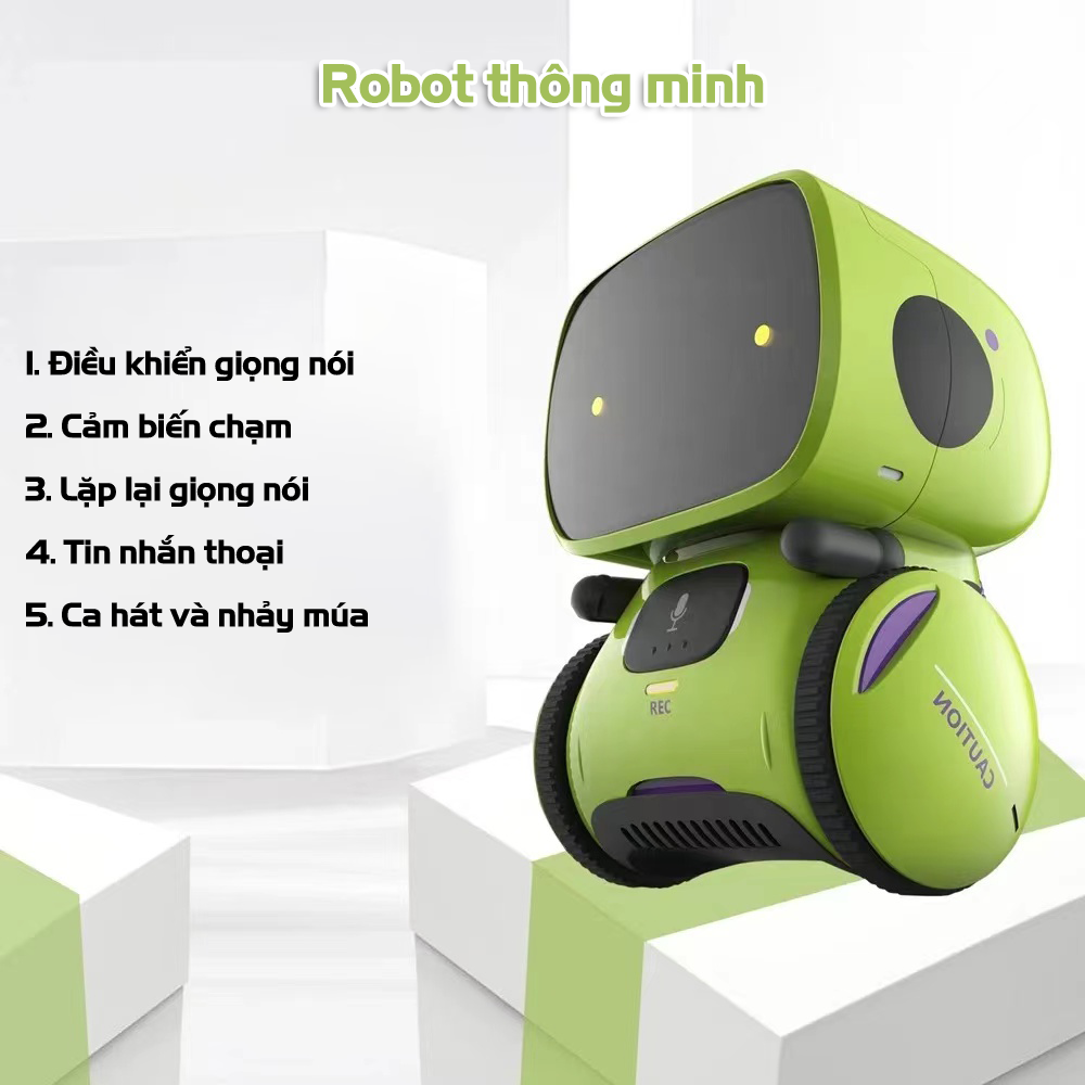 Robot thông minh điều khiển từ xa, hát nhảy theo lập trình, đồ chơi giáo dục