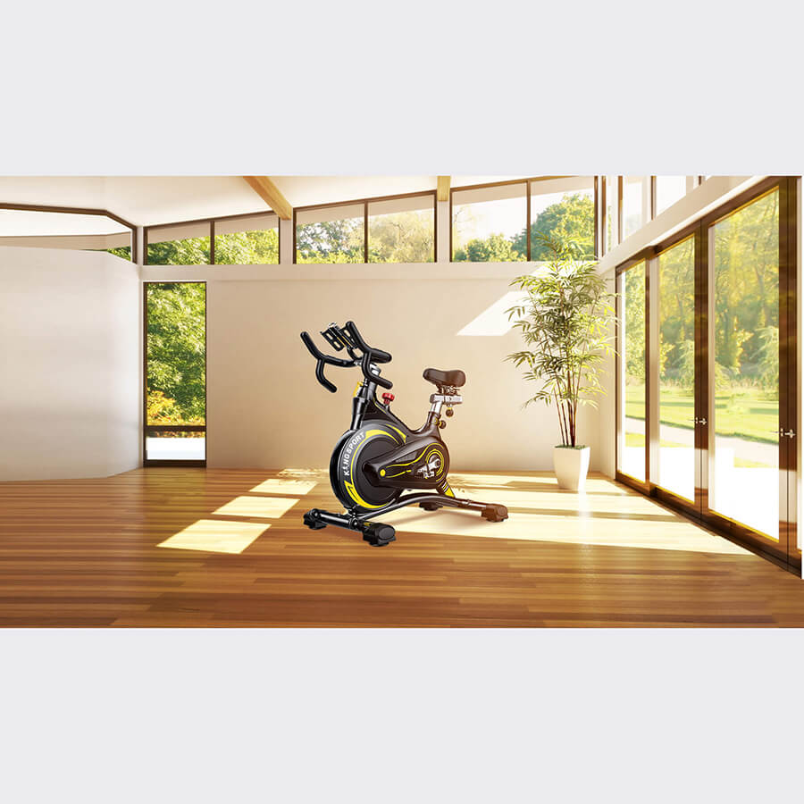 Xe đạp tập thể dục tại nhà Kingsport BK-5804 tải trọng tối đa 150kg, tích hợp giá đỡ ipad, kèm theo đồng hồ thông minh đo nhịp tim, quãng đường, vận tốc, thời gian, calo