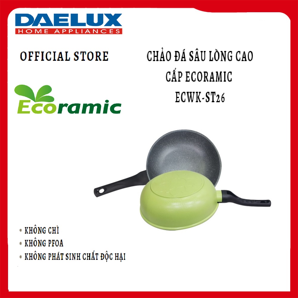 Chảo Đá Sâu Lòng Cao Cấp Ecoramic ECWK-ST26 (26cm)