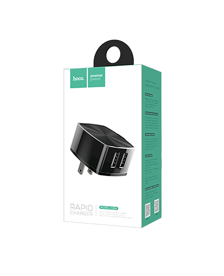 Cốc sạc 2 cổng USB Hoco hỗ trợ sạc nhanh lên đến 3.4A MAX cho điện thoại iPhone/iPad/Samsung/Huawei/Xiaomi/Android - Hàng chính hãng