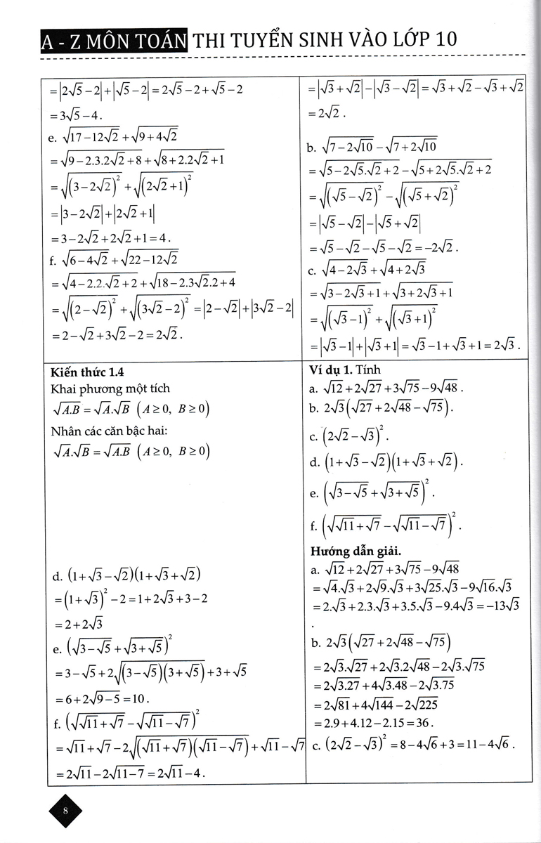 A-Z Luyện Đề Vào Lớp 10 Môn Toán TPHCM - TCD