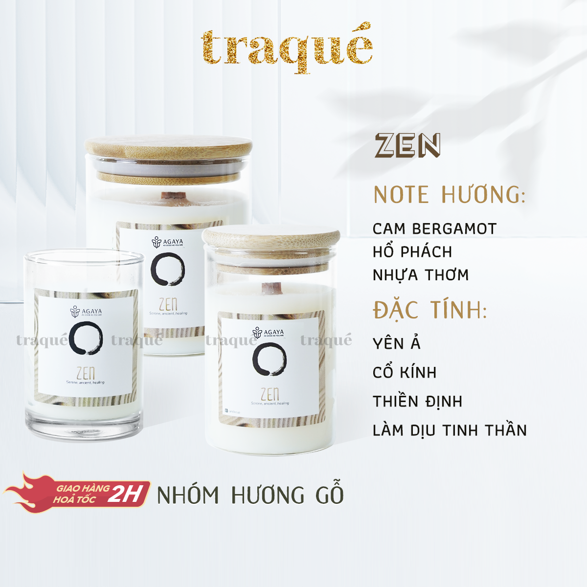 Nến thơm Candle Cup/Agaya - Hương Thảo Mộc ZEN