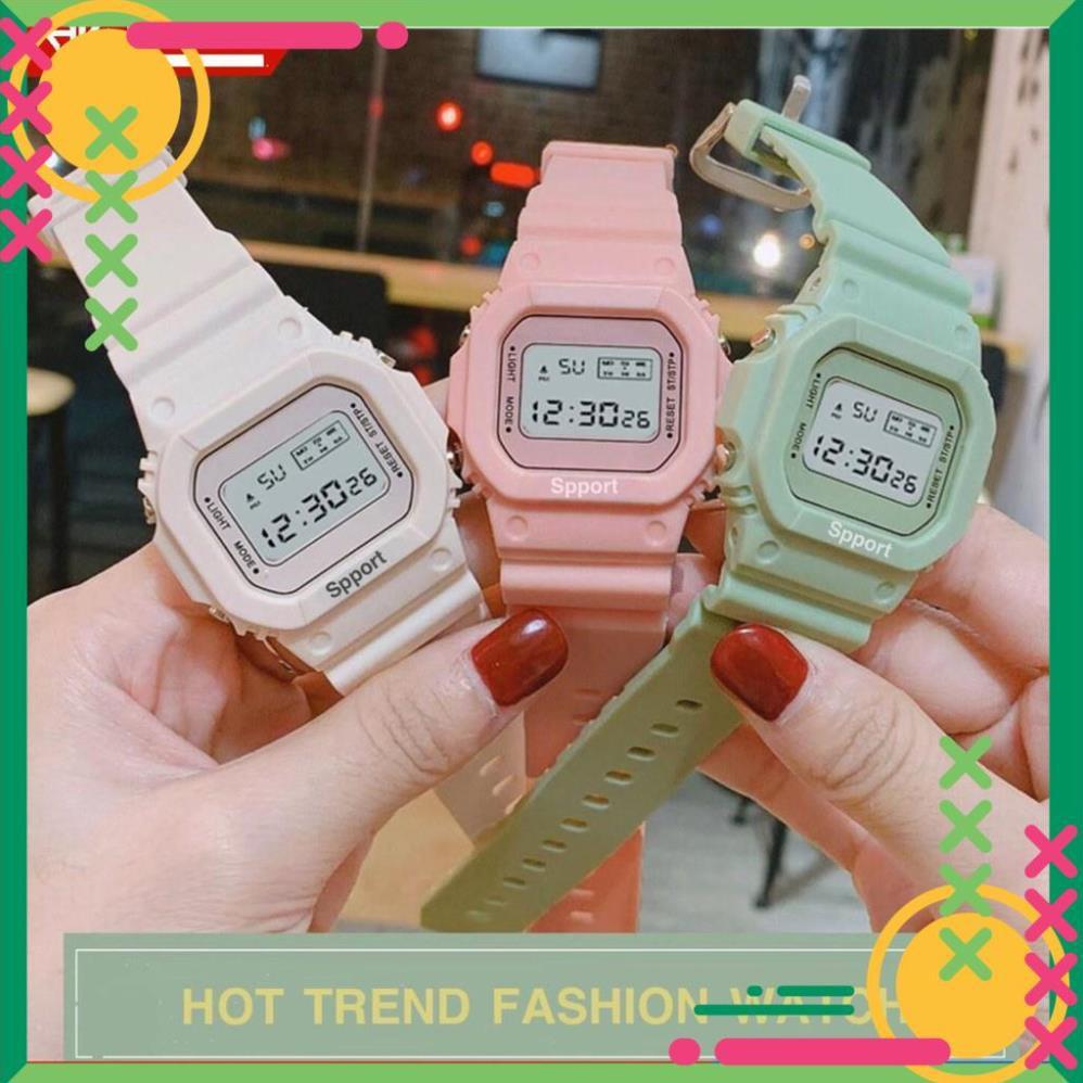 ĐỒNG HỒ NAM NỮ SPORT WATCH D377B MẶT VUÔNG