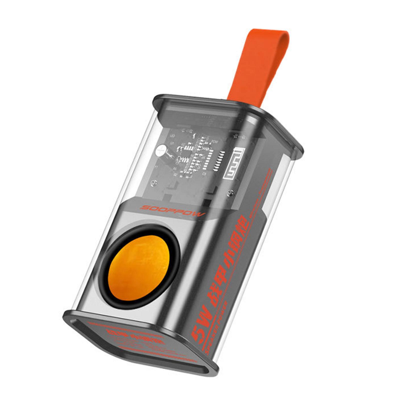Loa di động 5.0 tương thích Bluetooth thông qua Tws Stereo trong suốt Mecha Bluetooth không dây-Loa Loa siêu trầm ngoài trời Màu sắc: Đen
