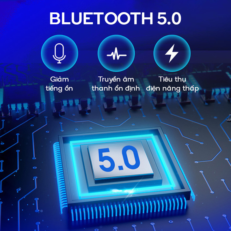 Tai Nghe Bluetooth 5.0 không dây nhét tai mini thể thao Gaming Chống Nước IPX5 - Đèn LED hiển thị Phần Trăm Pin - Hàng chính hãng - TNBT04