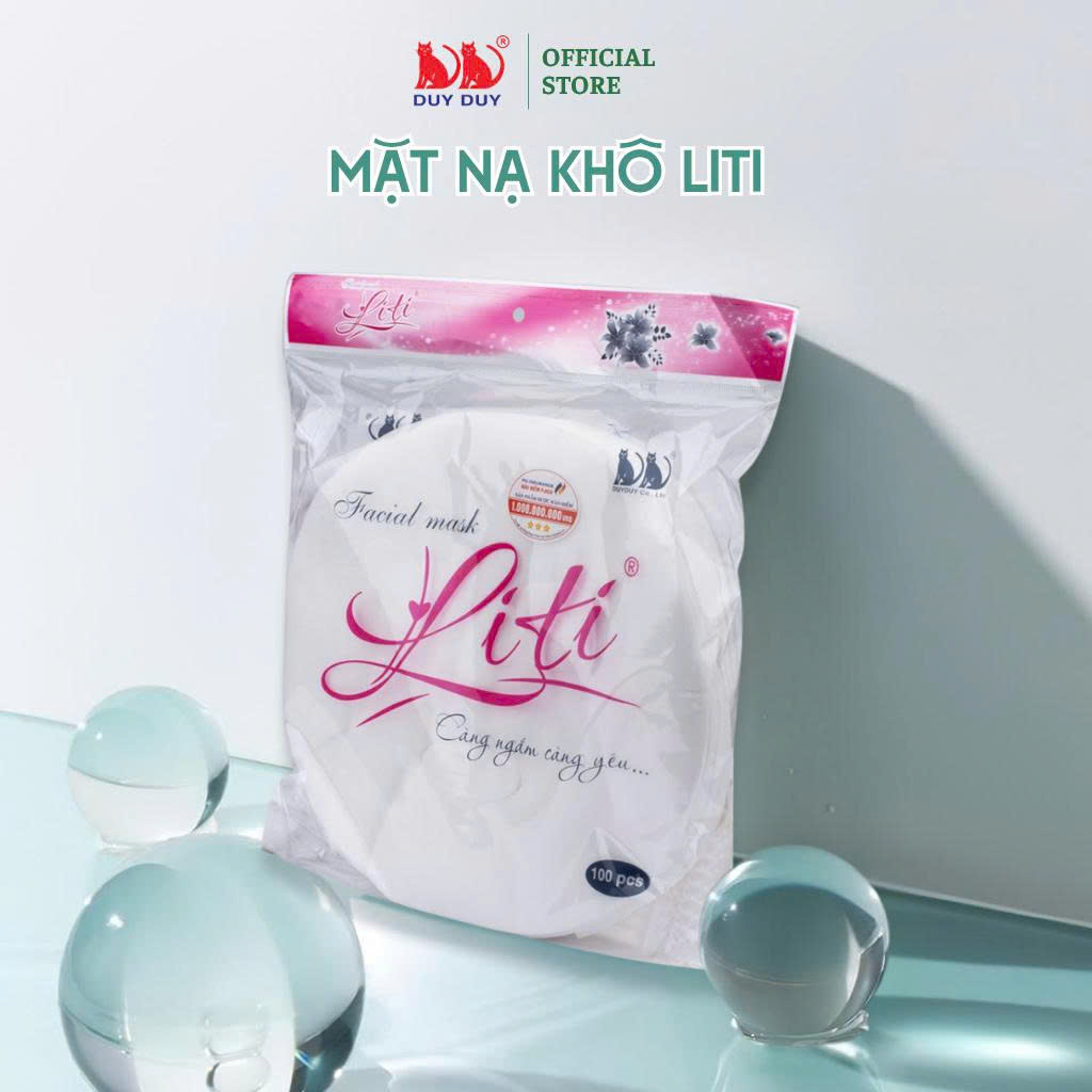 Mặt nạ khô Liti vải rayon mềm mịn 100 miếng (21x23cm) không hóa chất chuyên chăm sóc da mặt