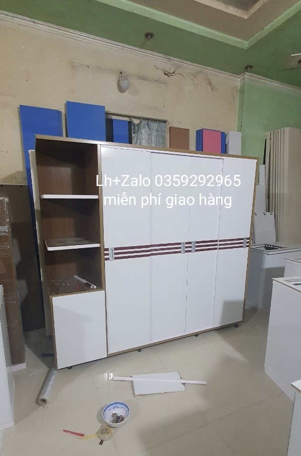 Tủ nhựa đài Loan 4 cánh 1 kệ cửa lùa