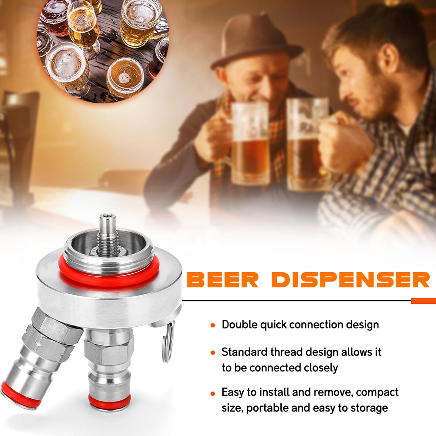 Mini Beer Keg 304 Stainless Steel Ball Lock Wine Tap Dispenser for 3.6L/5L/10L Homebrew Beer Tool