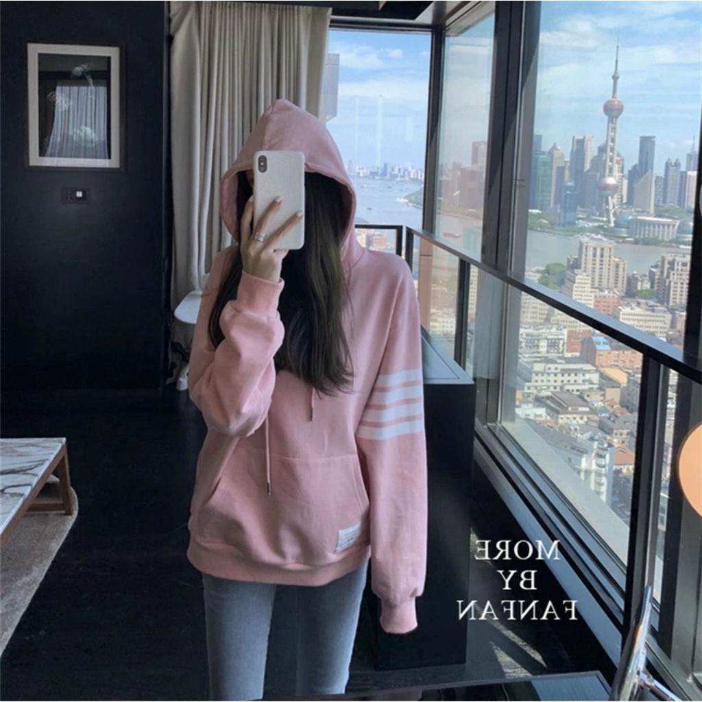 ÁO HOODIE NỮ CHUI PHỐI 4 SỌC TAY THIẾT KẾ TINH TẾ DUYÊN DÁNG VIỆT HÀNG MỚI BAO ĐẸP