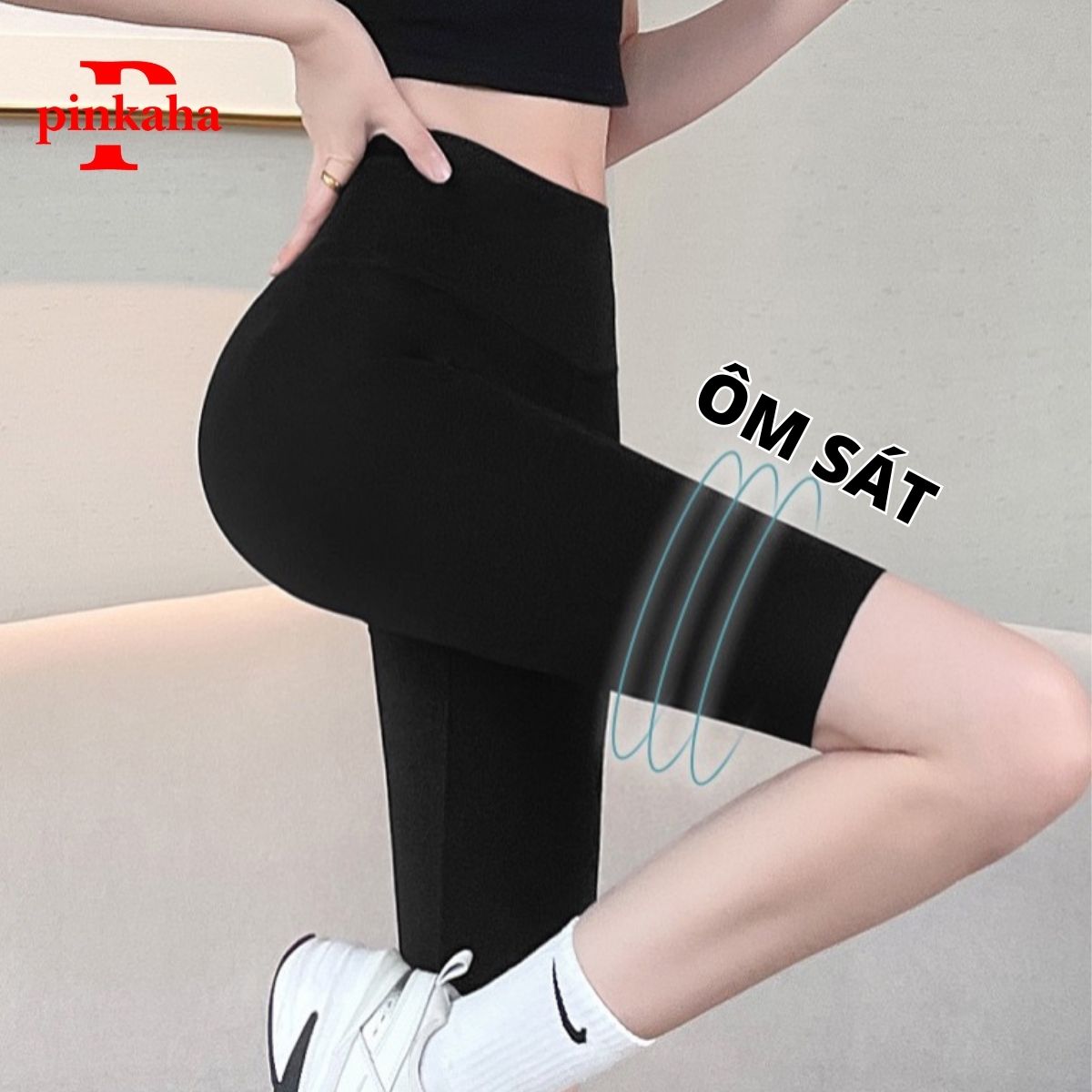 Quần Legging Lửng Siêu Co Giãn Thoáng Mát Nâng Mông Siêu Hót Siêu Đẹp Ngố Nữ Cạp Cao Vải Cotton Cao Cấp