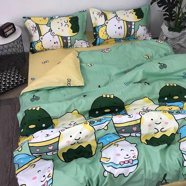 Set Cotton Poly 4 Món Con Mèo Xanh Hàng Nhập Nguyên set