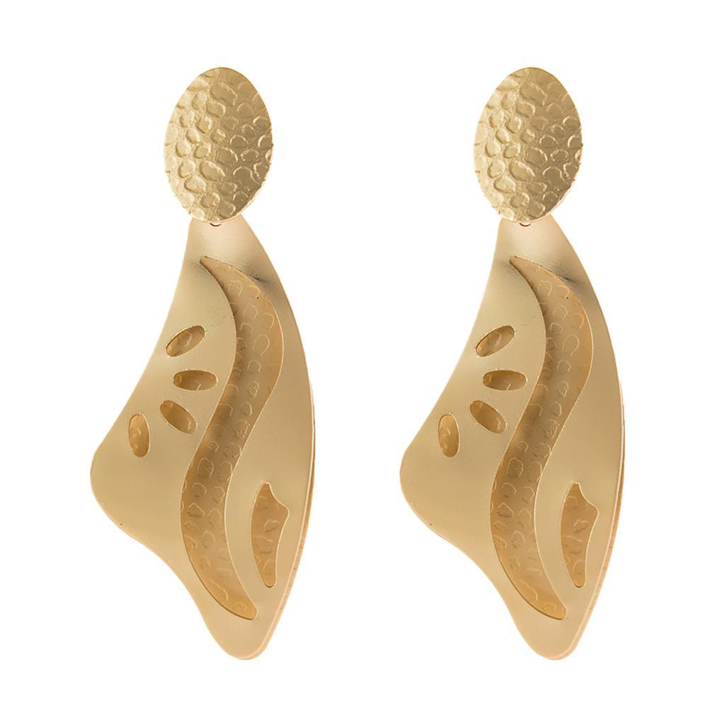 Geometric Dangle Earrings Retro Chunky Drop Earrings Costume Jewelry Golden