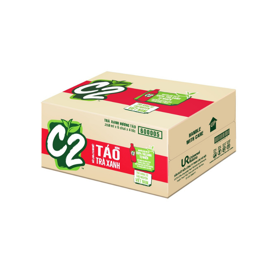 Thùng 24 chai Trà Xanh C2 355ml x 24 đủ vị