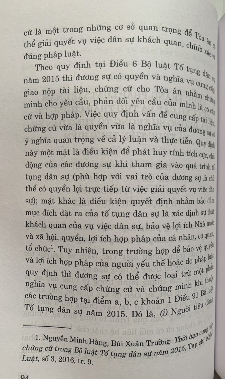 Cung cấp, thu thập chứng cứ của đương sự trong tố tụng dân sự Việt Nam