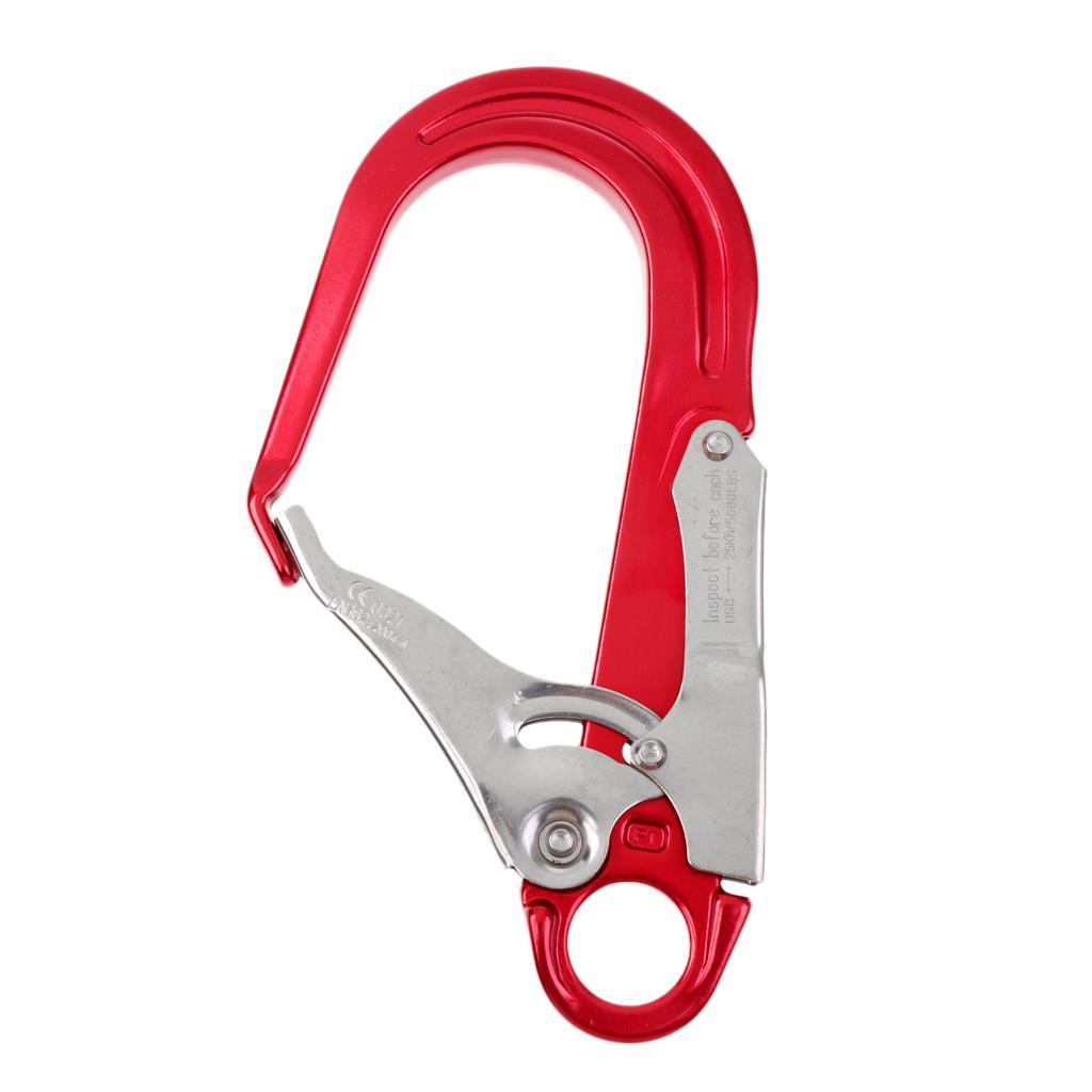 2 Pieces 25KN Safety Fall Protection Spring Snap Hook Rock Climbing Rappelling Rescue Gear Carabiner