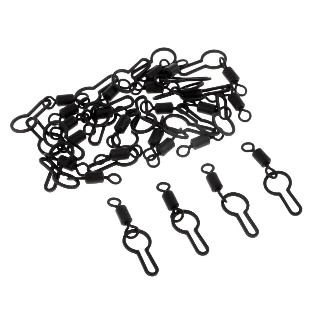 25pcs 28mm PVA Bag Swivels Carp Fishing Tackle Rolling Swivel Snaps Clips