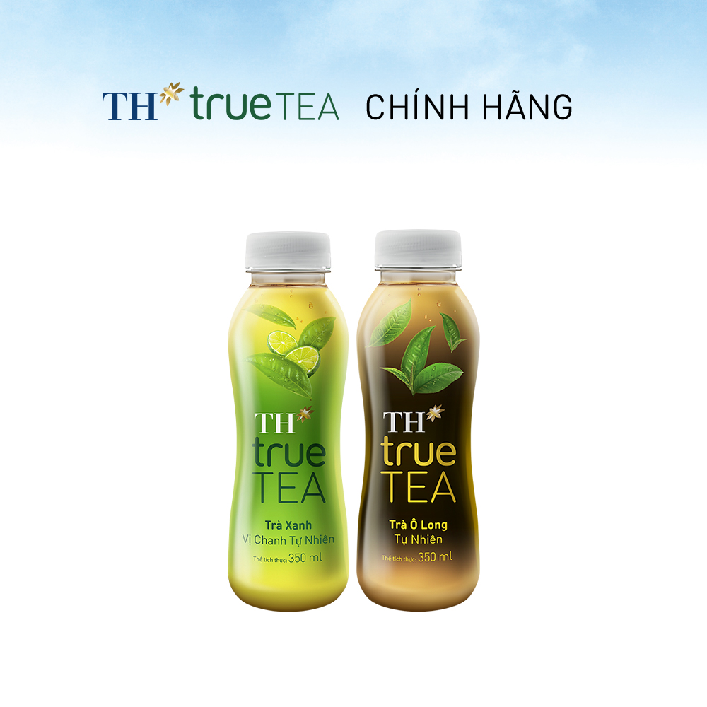 Thùng 12 chai trà xanh &amp; 12 chai olong TH True Tea 350ml (350ml x 24)