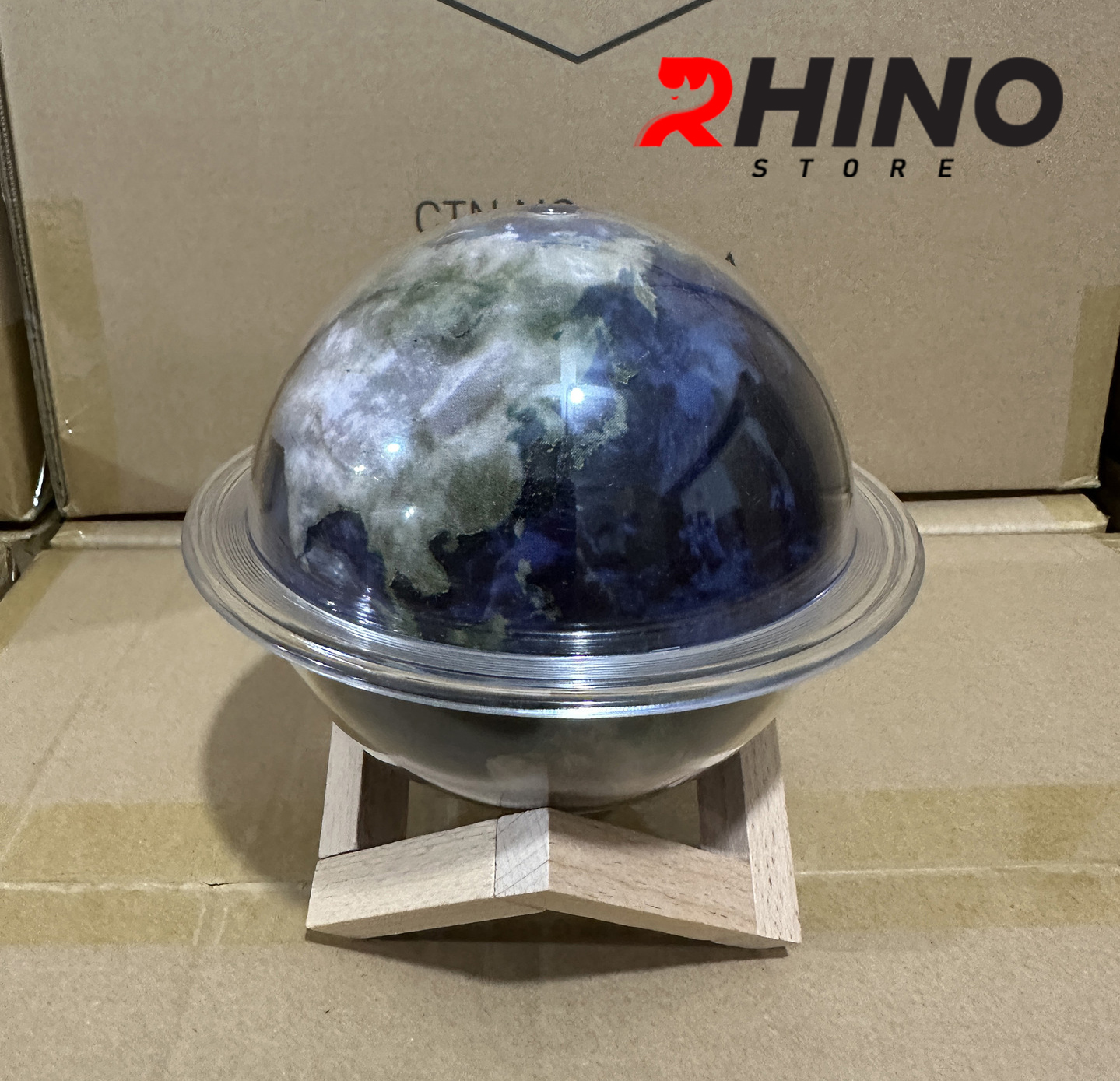 Máy phun sương tinh dầu tạo ẩm Rhino H303 hình trái đất, dung tích 330ml, nhiều màu nhỏ gọn - Hàng chính hãng