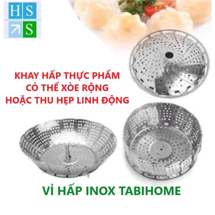 VỈ HẤP thực phẩm TABIHOME ( INOX 100% ) khay hấp đa năng đồ xôi hấp cá hấp cách thủy xửng hấp đồ ăn tiện lợi - HS Shop