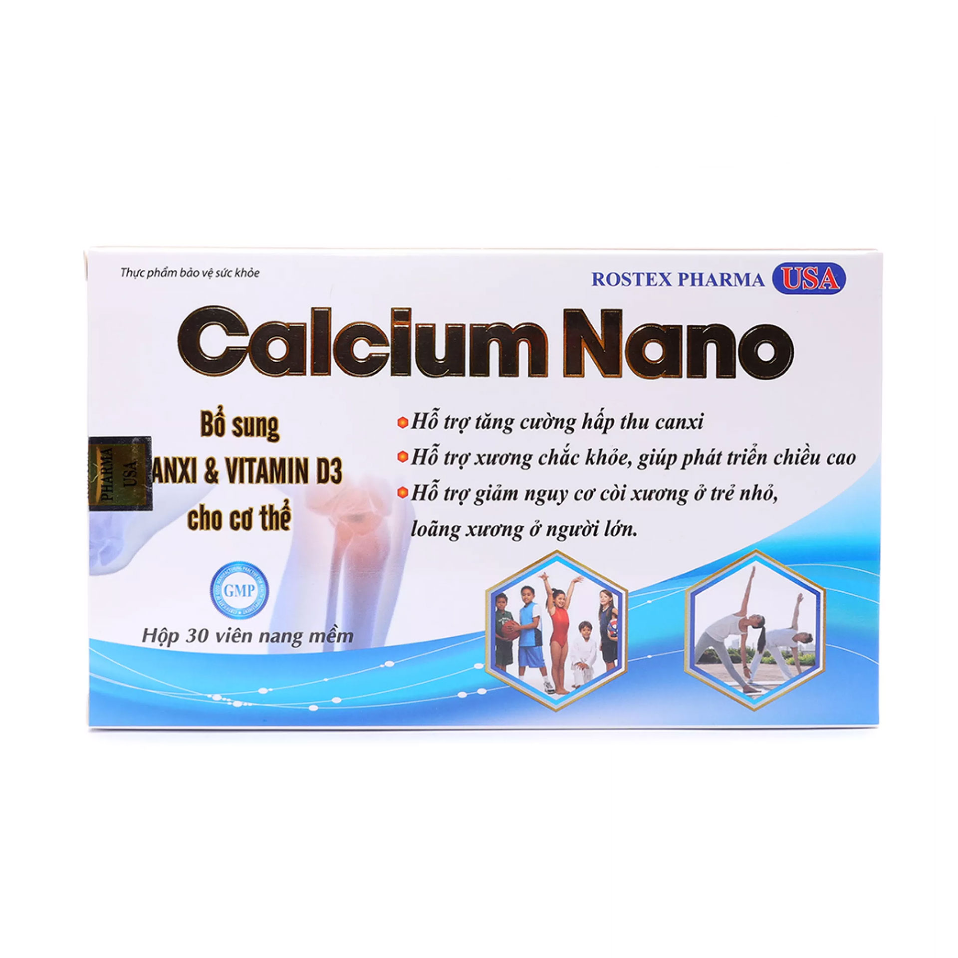Hình ảnh Viên uống Calcium Nano giúp chắc khỏe xương, phát triển chiều cao, ngăn ngừa loãng xương - Hộp 30 viên