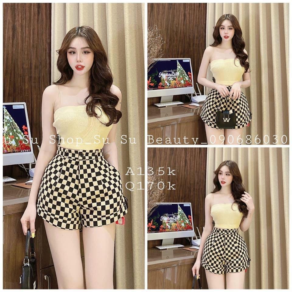 QUẦN SHORT CARO DÁNG CHỮ A TRẺ TRUNG NĂNG ĐỘNG CHO CÁC NÀNG NHÀ MEOWSHOP
