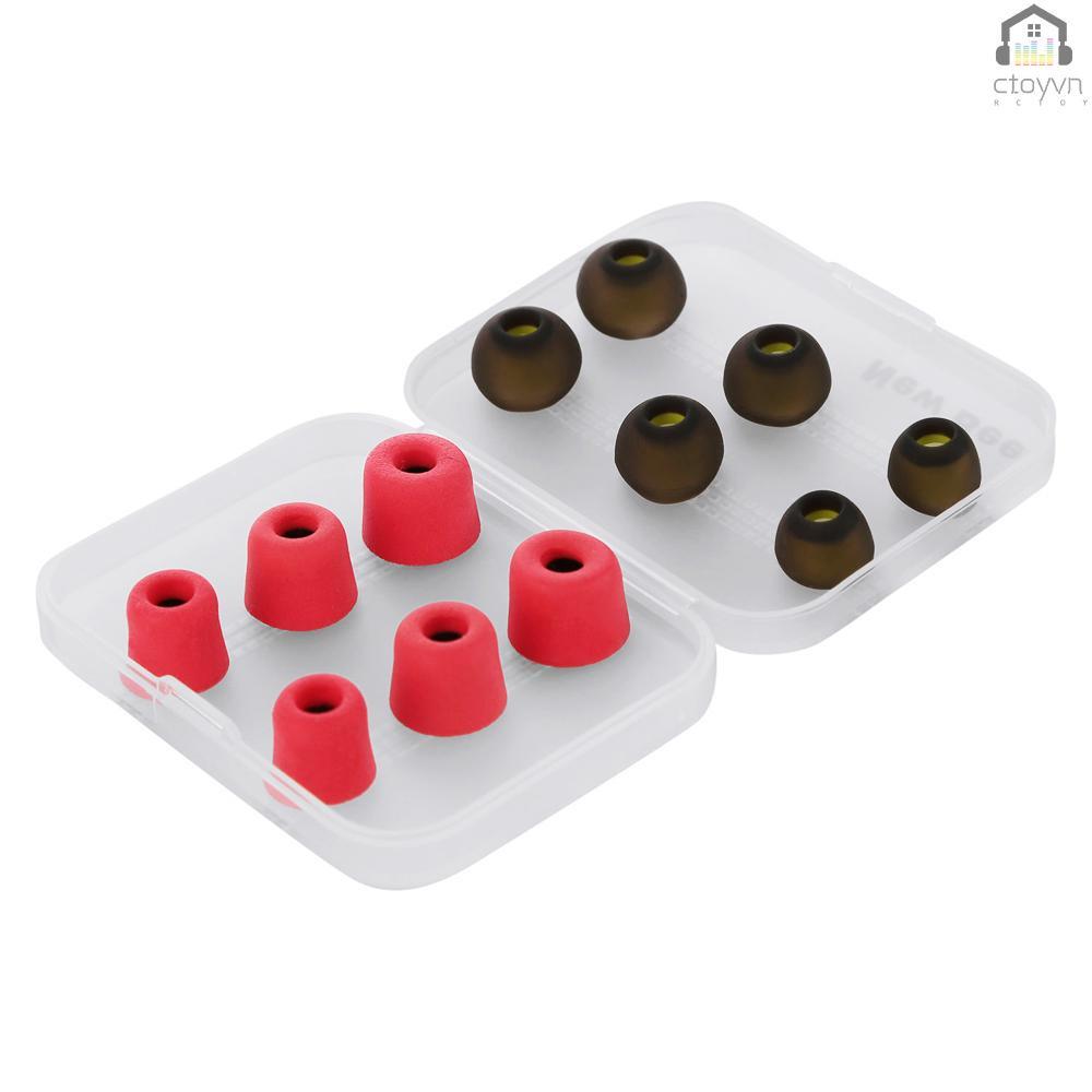 Set 3 cặp nút tai nghe thay thế bằng cao su non size S M L kèm hộp đựng