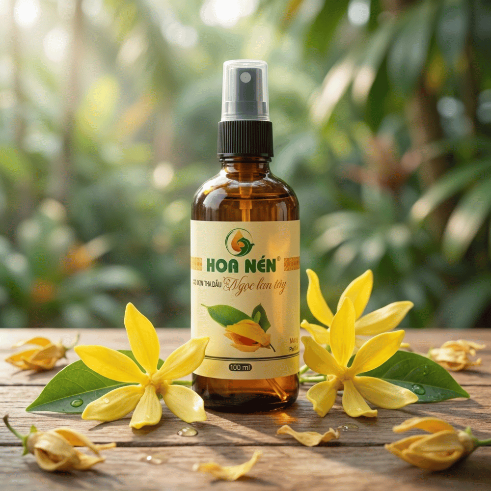 Chai Xịt nước hoa tinh dầu Ngọc lan tây 100ml - Hoa Nén -Làm thơm, kháng khuẩn, thư giãn