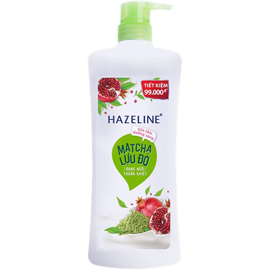 Sữa Tắm 900G Hazeline Dưỡng Thể Thiên Nhiên Trắng Da Matcha Lựu Đỏ Sáng Mịn Rạng Ngời