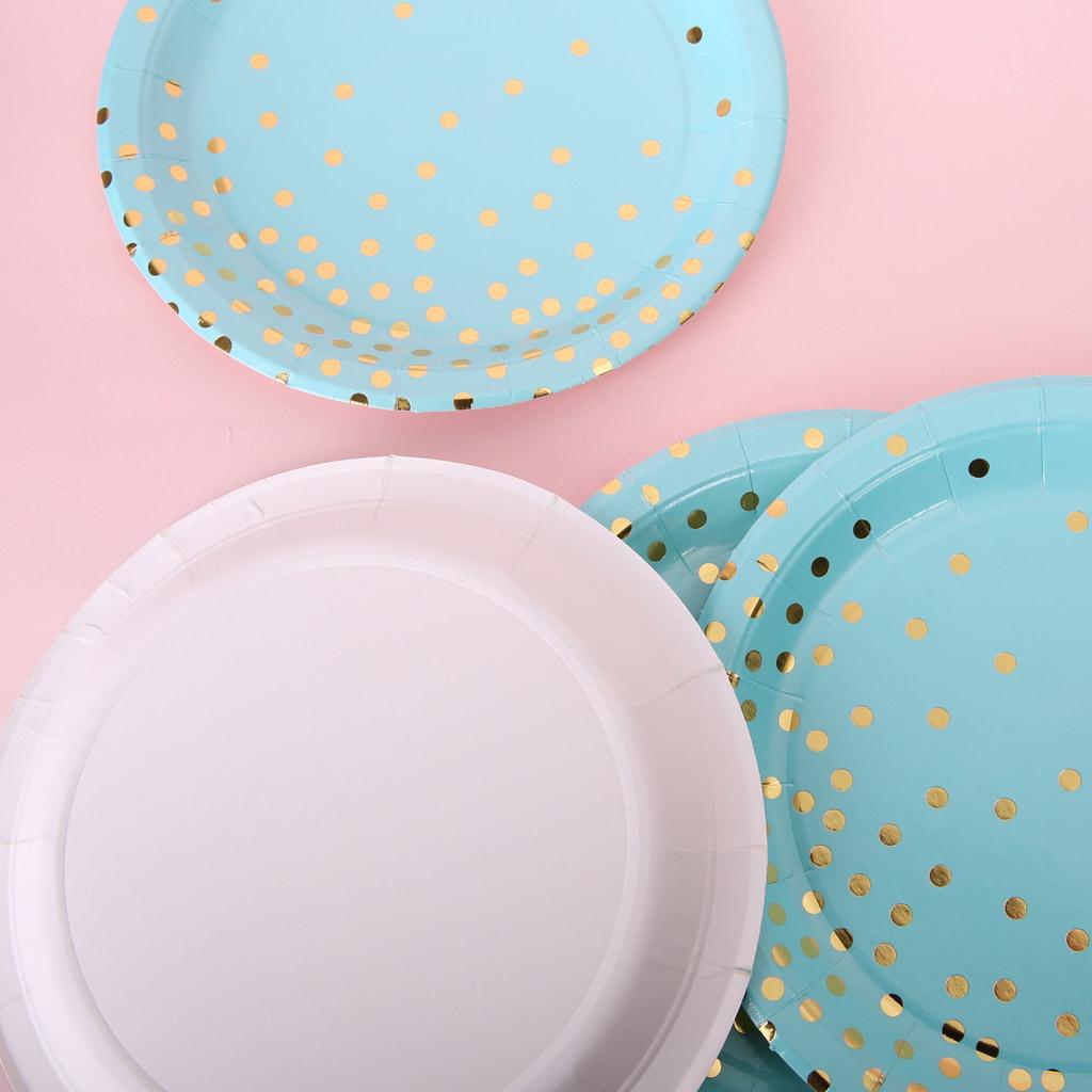 10x Birthday Party Cake Paper Plates Baby Shower Paper Tableware Plates