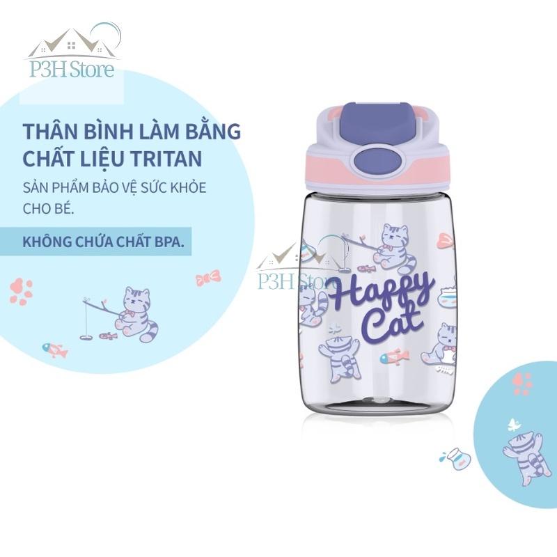 Bình Nước Trẻ Em có ống hút silicone Lock&amp;Lock Dung tích 400ml ABF655