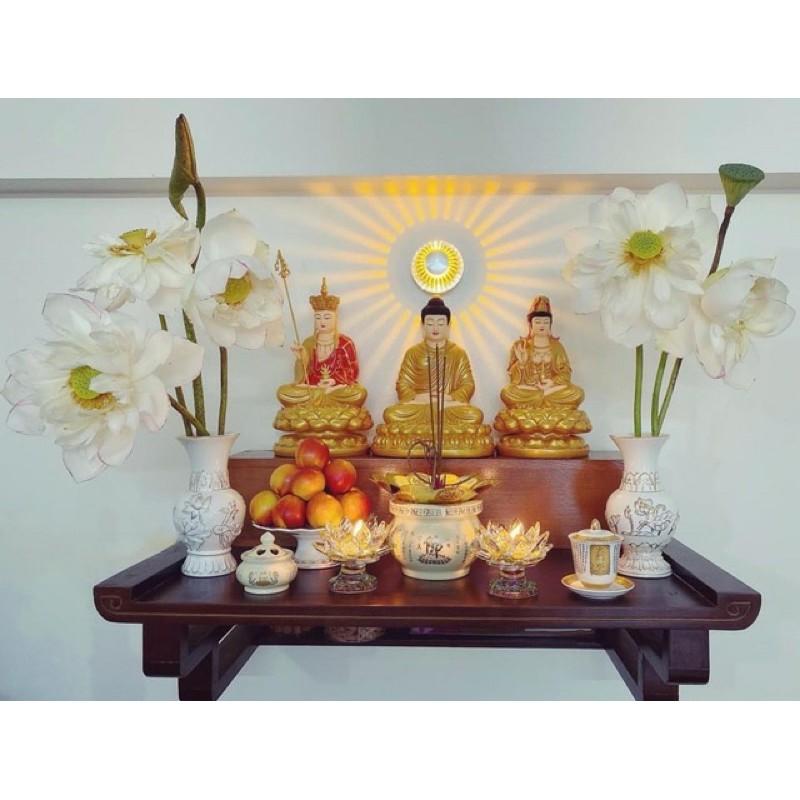 Bộ 03 tượng tam thánh ngồi 30cm nhủ vàng