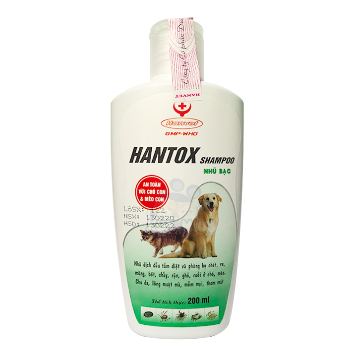 Dầu Tắm Trị Bọ Chét, Ve, Ghẻ, Rận Chó Mèo Hanvet Hantox  200ml